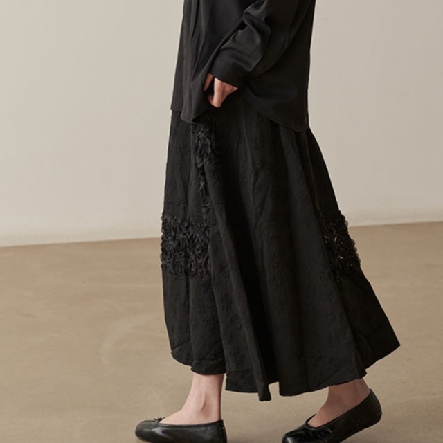 textured pattern a-line skirt L0016