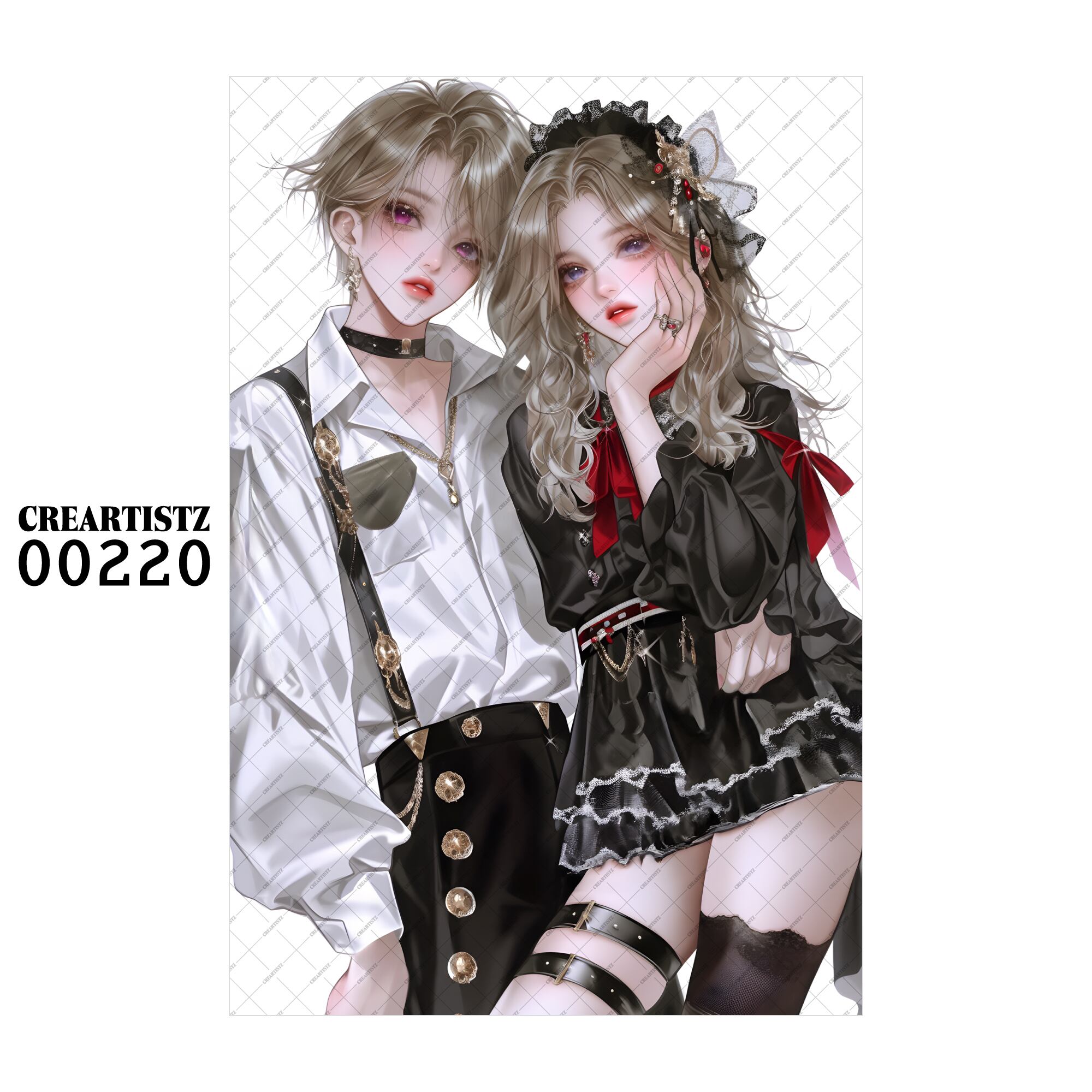 00220 ガール キュート オリジナル ペーパー/ステッカー 4枚セット CREARTISTZ