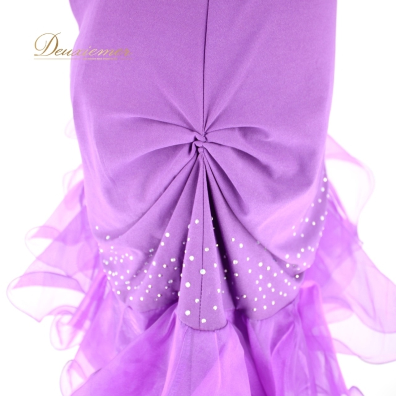 社交ダンス 衣装 スタンダード ラテン ドレス ワンピース パーティ衣装 オールシーズン 紫 パープル系 Leirena レイリーナ ラインストーン レース ラテン衣装 社交ダンスドレス おしゃれ ドレススタイル 発表会 婚活 フォーマル カジュアル 着やすい 伸縮性 上品 デザイン 花モチーフ 輝き 婀娜な雰囲気 大人かわいい パーティーコーデ フリル 調整可能 アクセサリー付き オールシーズン対応