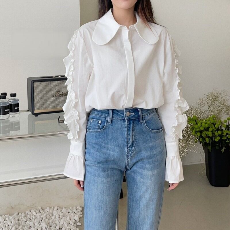 simple single breasted shirt《3color》