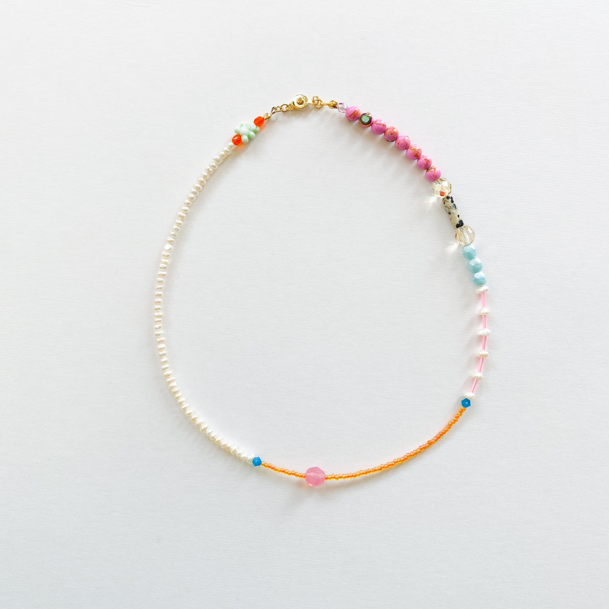 淡水パールとビーズのネックレス