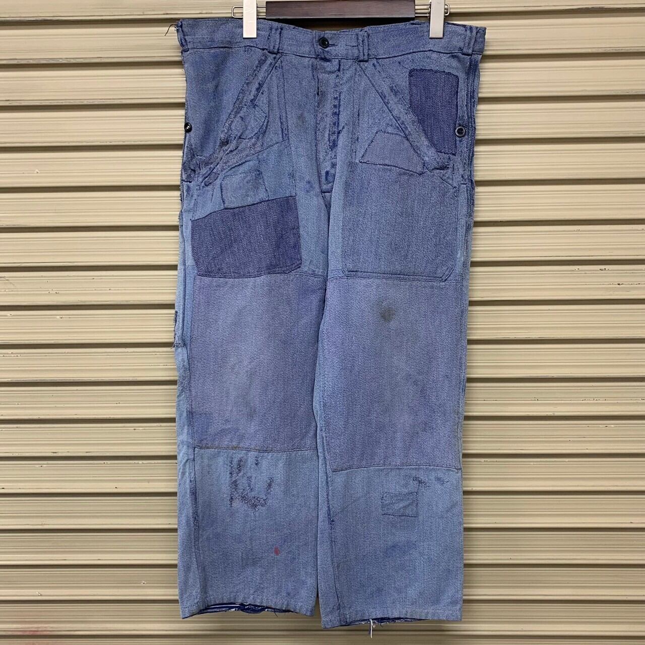 60s フレンチ デニムパンツ ユーロ ヴィンテージ 古着 ヨーロッパ ワーク 50s 60s 50年代 60年代 EURO ユーロ ヨーロッパ フランス