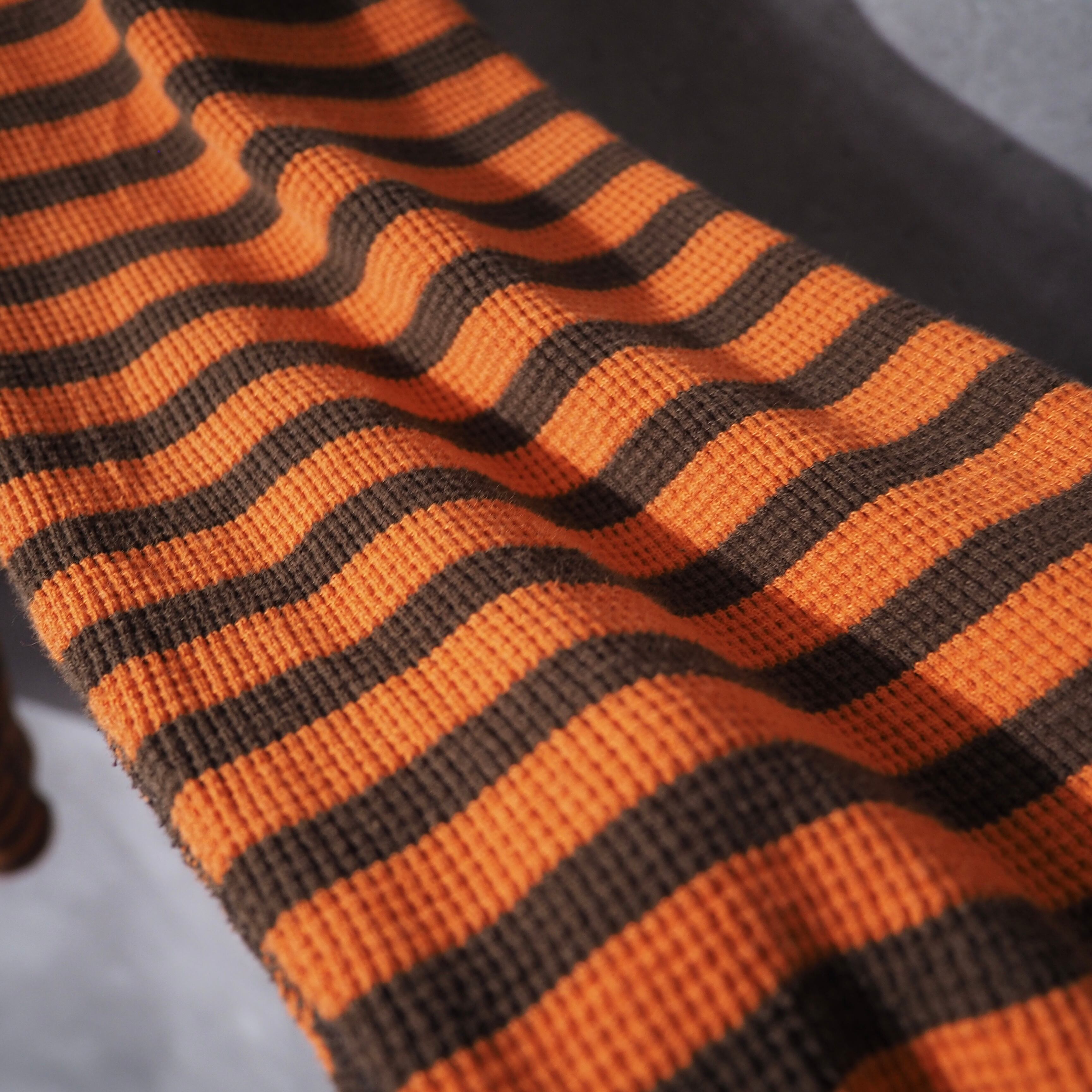 1990s ” Timberland ” Carrot orange × Brown Bi color border design long sleeve Tee