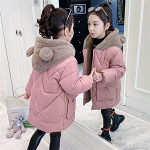 中綿コート アウター 女の子 子供服 3色 120-160㎝ 秋冬 ダウンコート フード付き 内側ボア おしゃれ かわいい 24zm1143