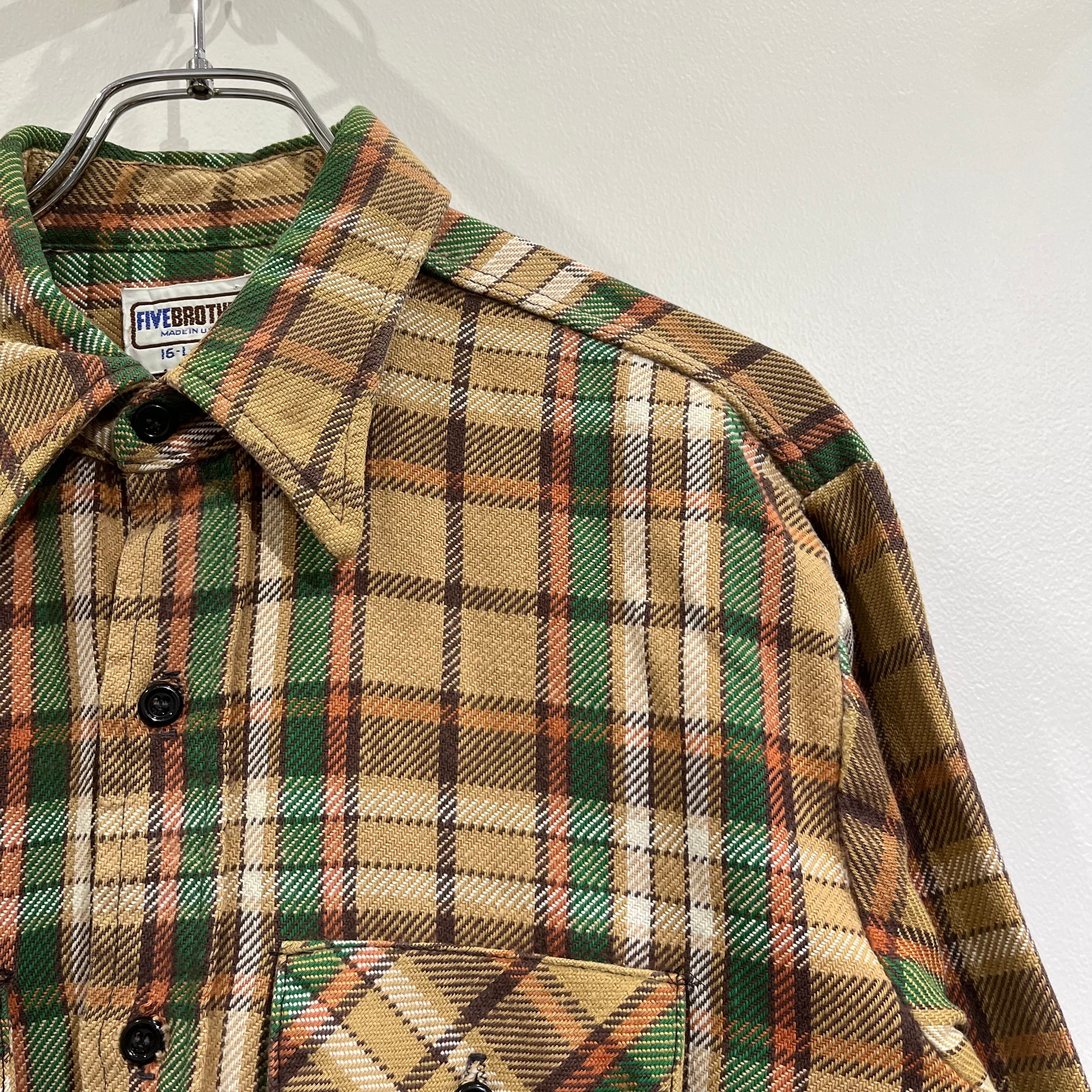 70s FIVE BROTHERS Heavy Flannel Shirt 70年代 ファイブブラザーズ