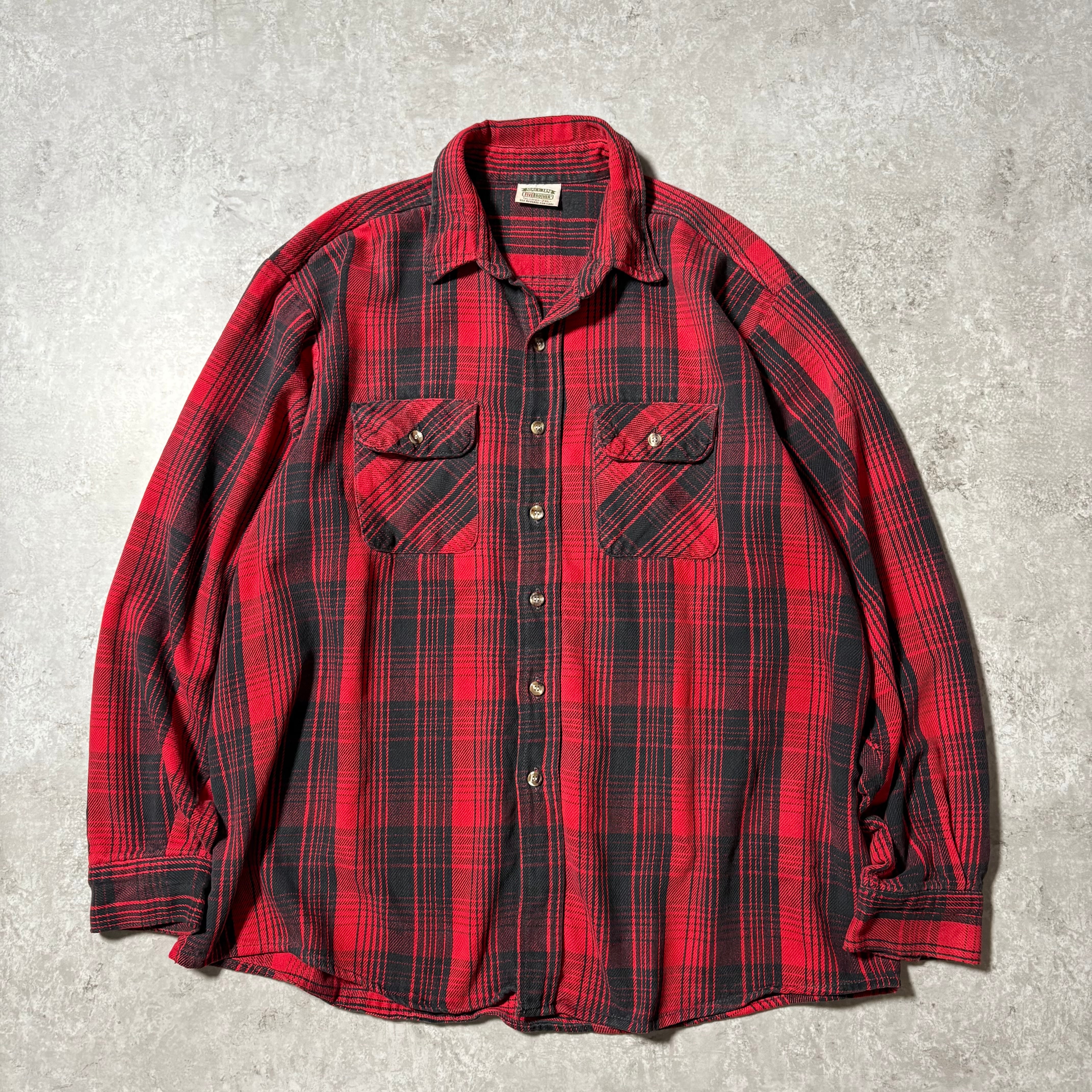1990s "FIVE BROTHER" Heavy Flannel Shirt