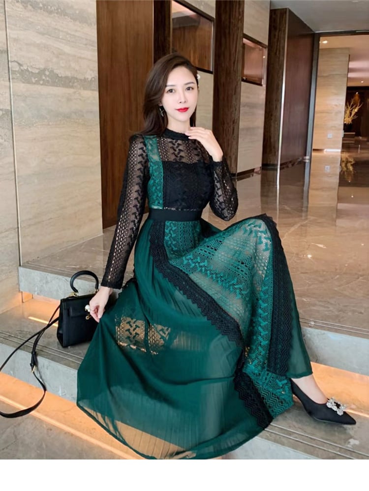 レースドレス ロングドレス 高級ドレス 長袖 キャバドレス 韓国 Choice 31 レディースファッション通販