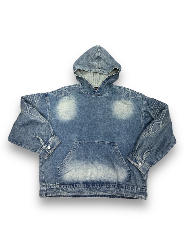 【SELECT】bone　pattern　denim　hoodie