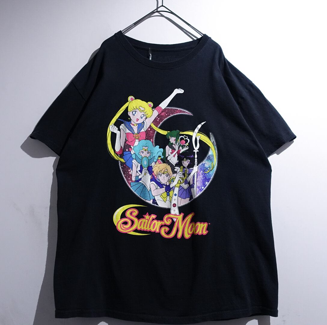 "Sailor Moon" Black Print Design Anime T-Shirt