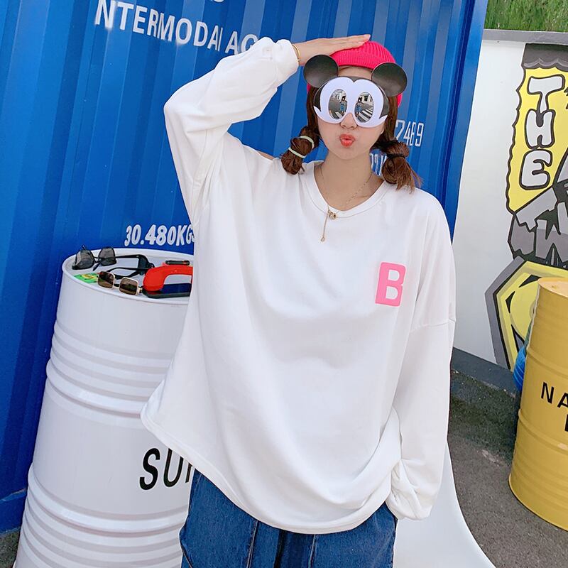 ファットシスター2020秋のセーターTシャツのシェーミングトップルーズでファットなラウンドネックプラスサイズの婦人服は薄いトレンドです ミックスインファッション4843259718