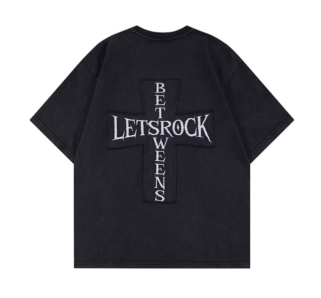Letter Patch Cloth Short-Sleeve T-Shirt 0003