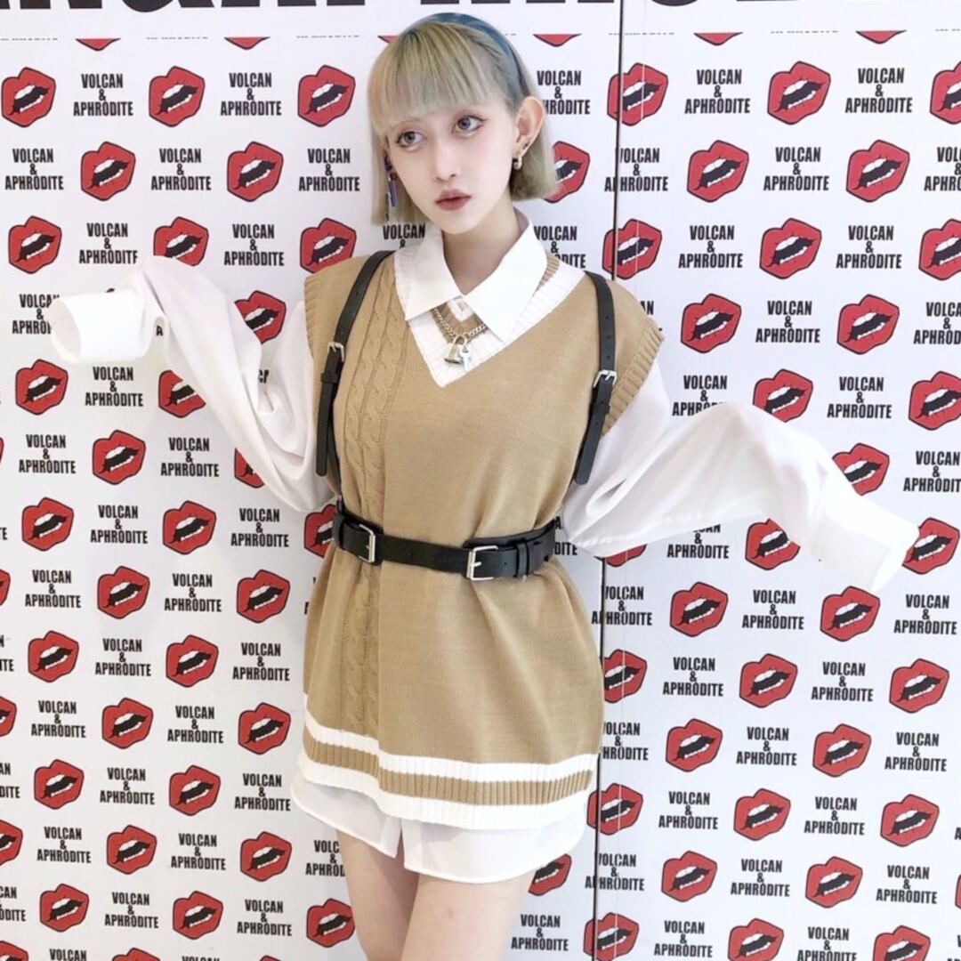 Popteen掲載】ハーフケーブルニットベスト | VOLCAN&APHRODITE