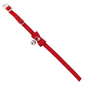 ペット　子猫　猫　子犬用　ペット猫の首輪　アジャスター付　バックル式　首輪　ネックストラップ　鈴付　（レッド）