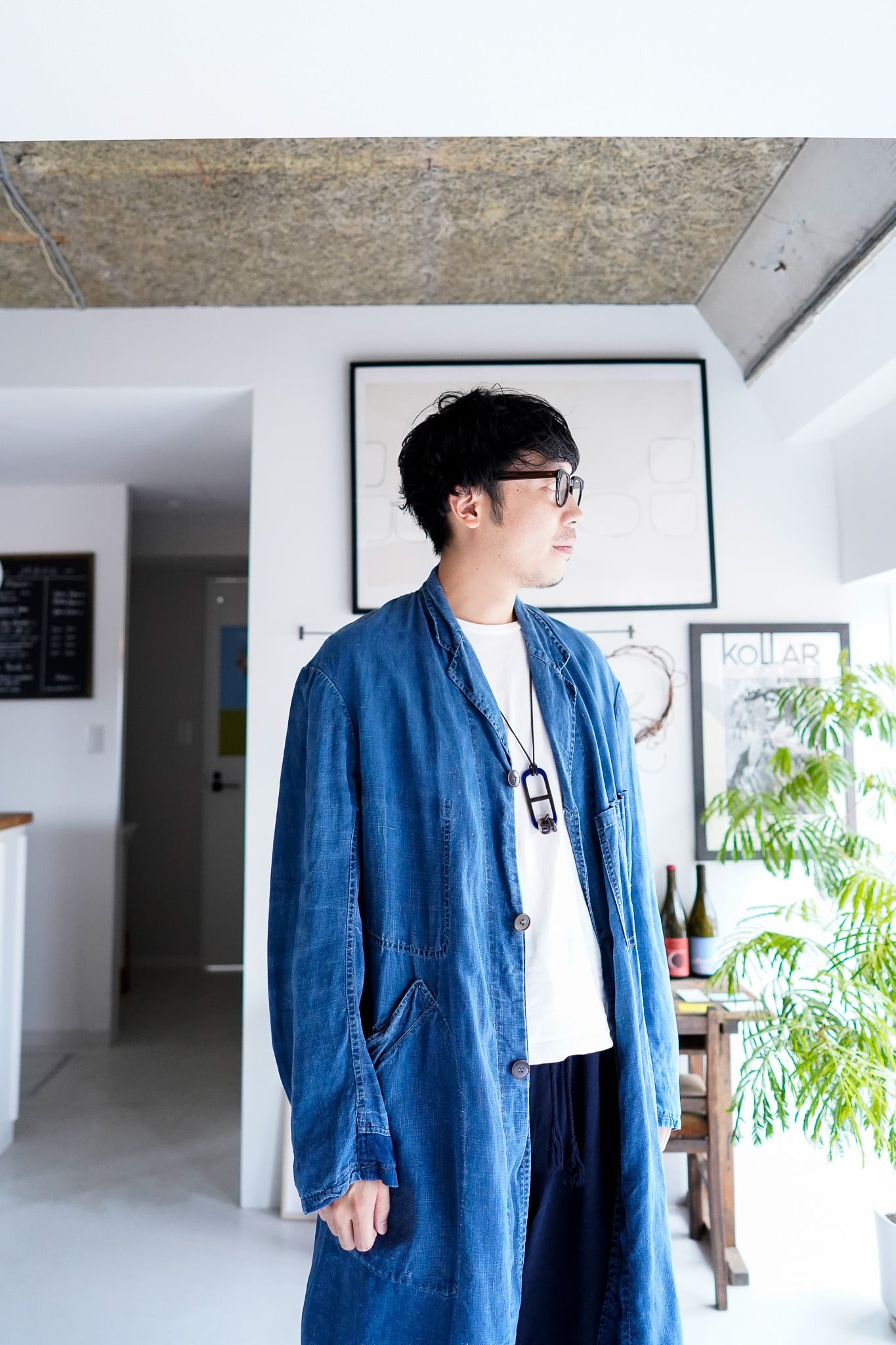 フレンチ マキニョン スモック インディゴリネン 1900s ビュード