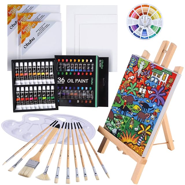 Ohuhu 油絵具 セット 56点セット 36色 油絵 油絵の具 絵画 画材 絵の具