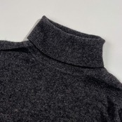 カシミヤ100% SOAGE ソアージュ タートルネック ニット セーター M~L/ダークグレー レディース