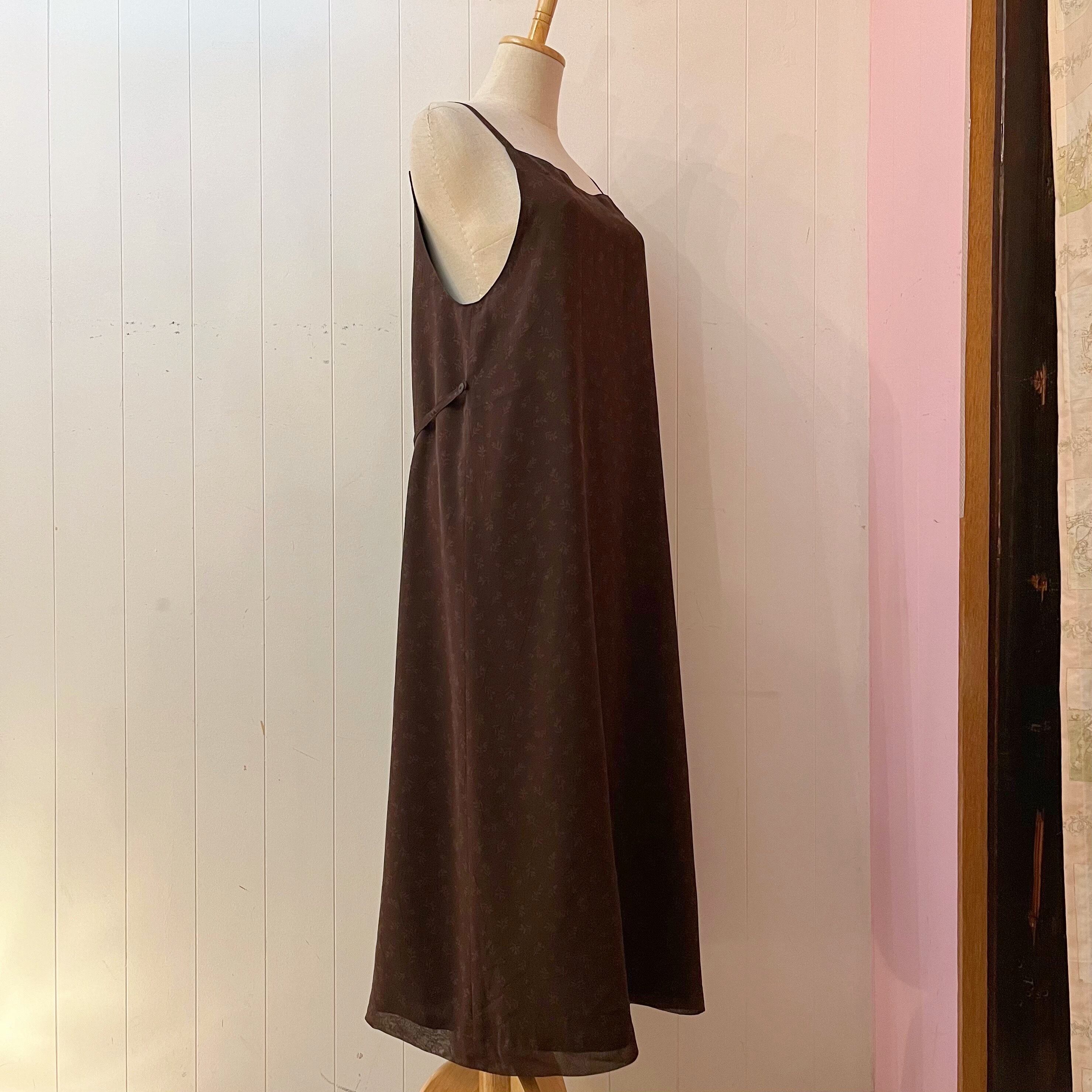 brown camisole sheer one-piece