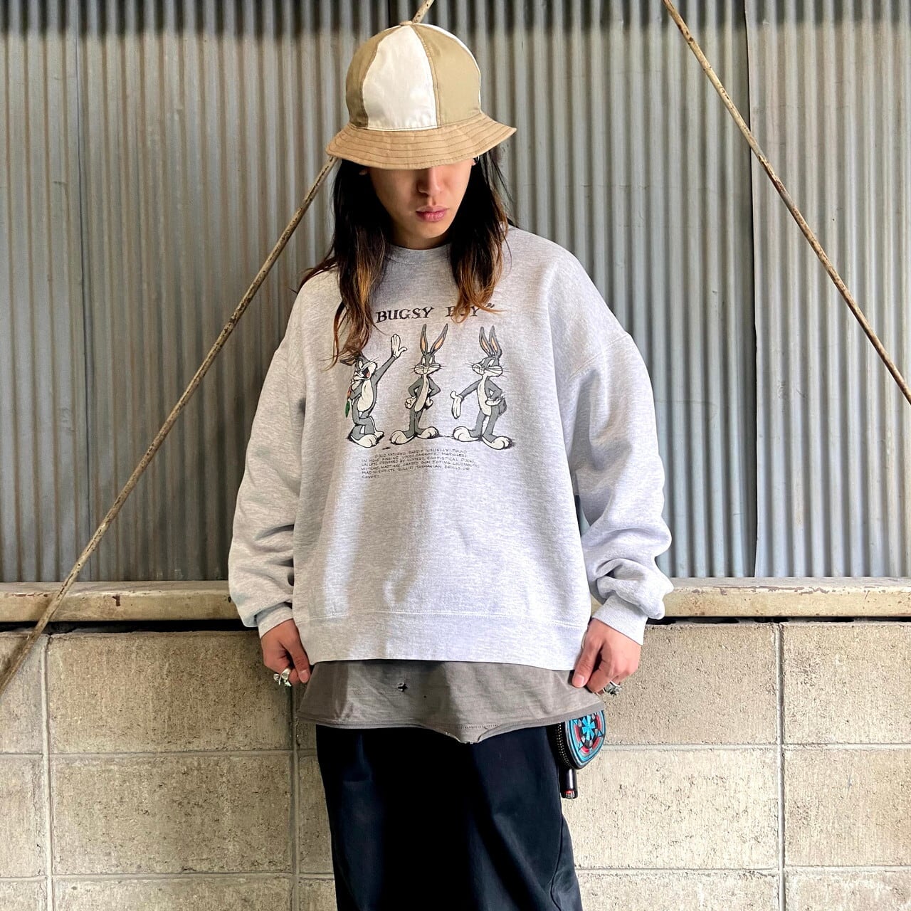 XL☆古着 長袖 スウェット メンズ 00年代 00s ルーニーテューンズ 
