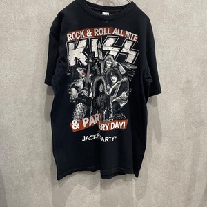 90年代 KISS バンドT 半袖Tシャツ 片面プリント ニカラグア製 L ブラック