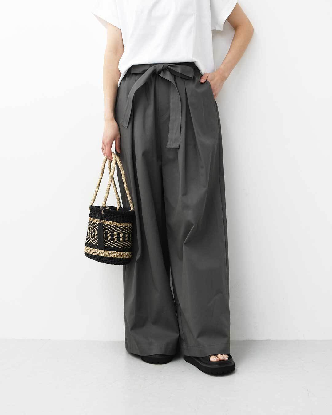 mizuiro ind [ミズイロ インド] wide chino PT with belt [2-260097