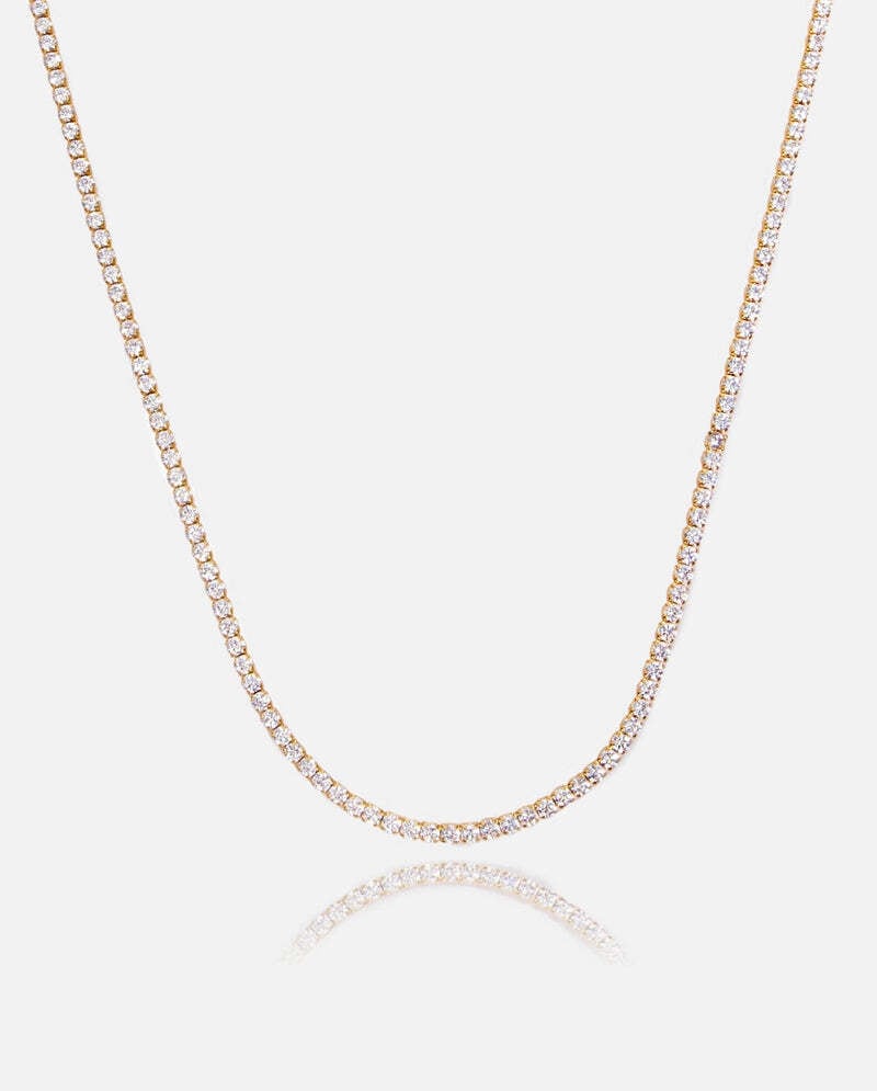Round Cut Tennis Chain Set 【GOLD / SILVER】 | Glitter