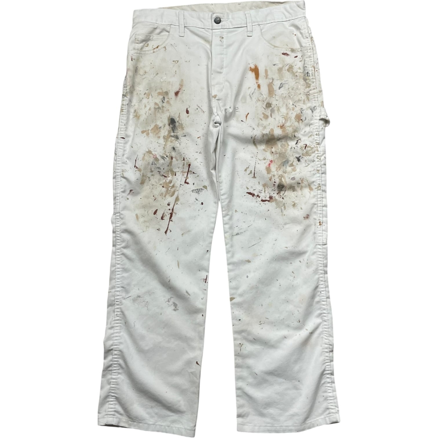 《実寸W33L29》Dickies ディッキーズ ワークパンツ ペインターパンツ ペイント フェード 雰囲気 ホワイト no.10404
