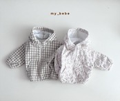 韓国子供服 / Mybebe / ボンディングフードジップアップ *XS~XL*