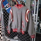 80s DON PETTIT'S All Star レザー×ウールスタジャン グレー×レッド