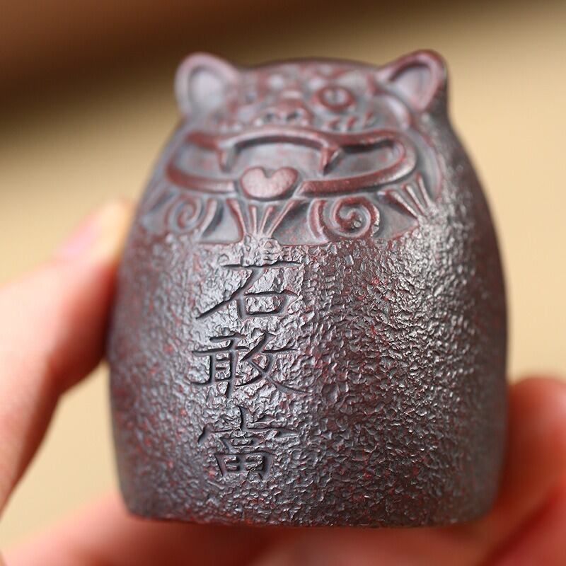 虎 置物 オブジェ 招財 紫砂 彫刻 富 繁栄 樹脂素材 玄関 リビング