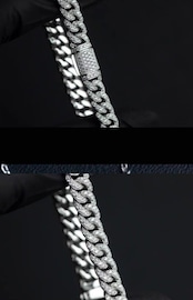 【WBJ &CO】S925×18Kcoat 8MMキューバブレスレット(WBJ00006)