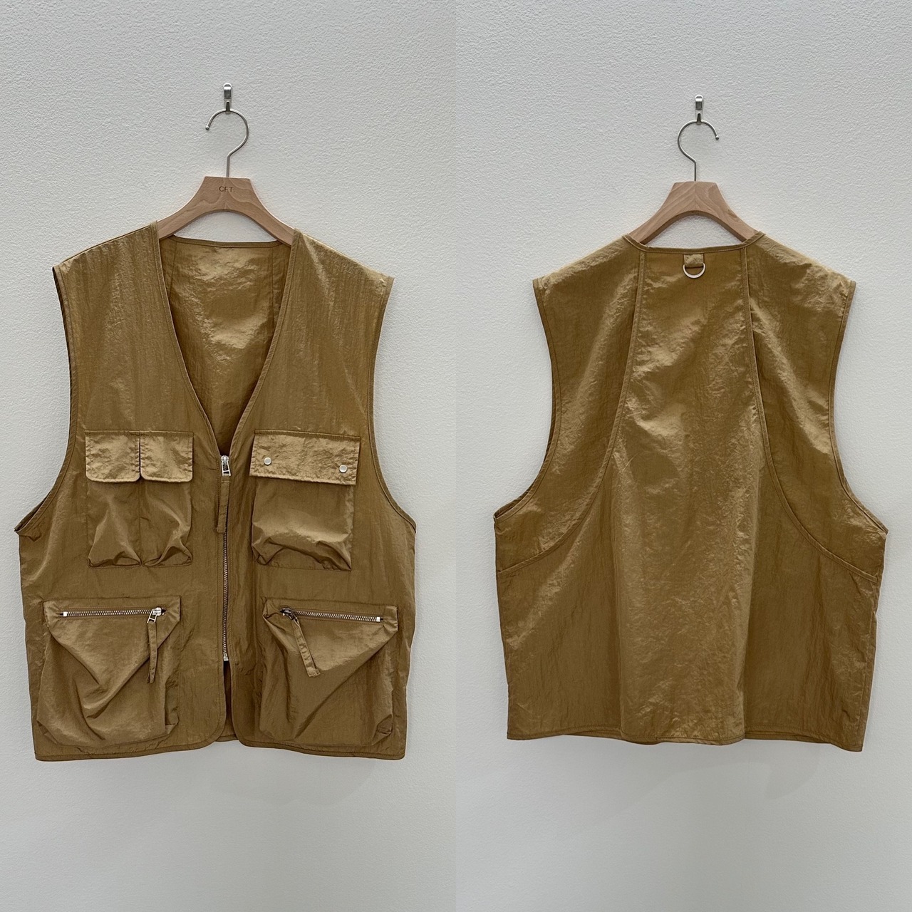 ナイロンフィッシングvest/ベージュ