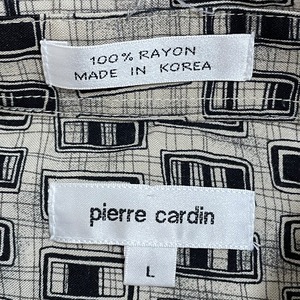 【pierre cardin】ピエール・カルダン 総柄 半袖シャツ 柄シャツ オールパターン 個性的 柄物 レーヨン 韓国製 US古着