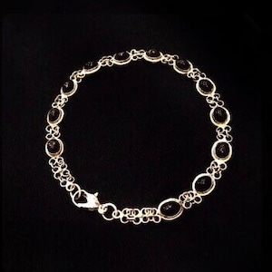Black stone chain bracelet