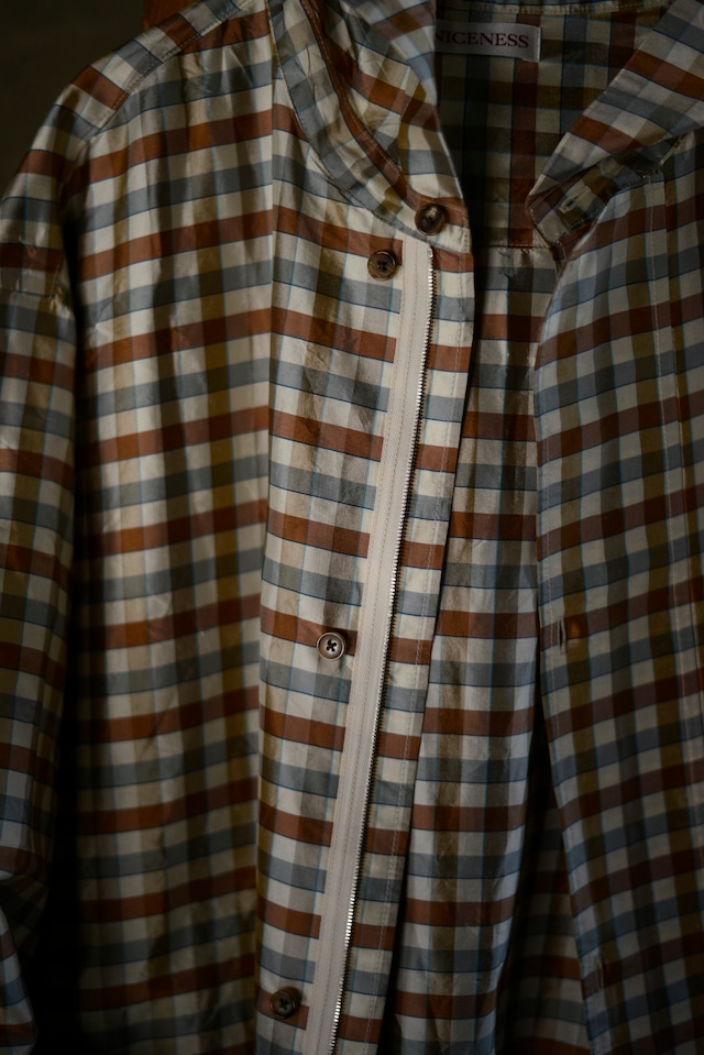 NICENESS / LEVENE SILK CHECK TAFFETA PARKA