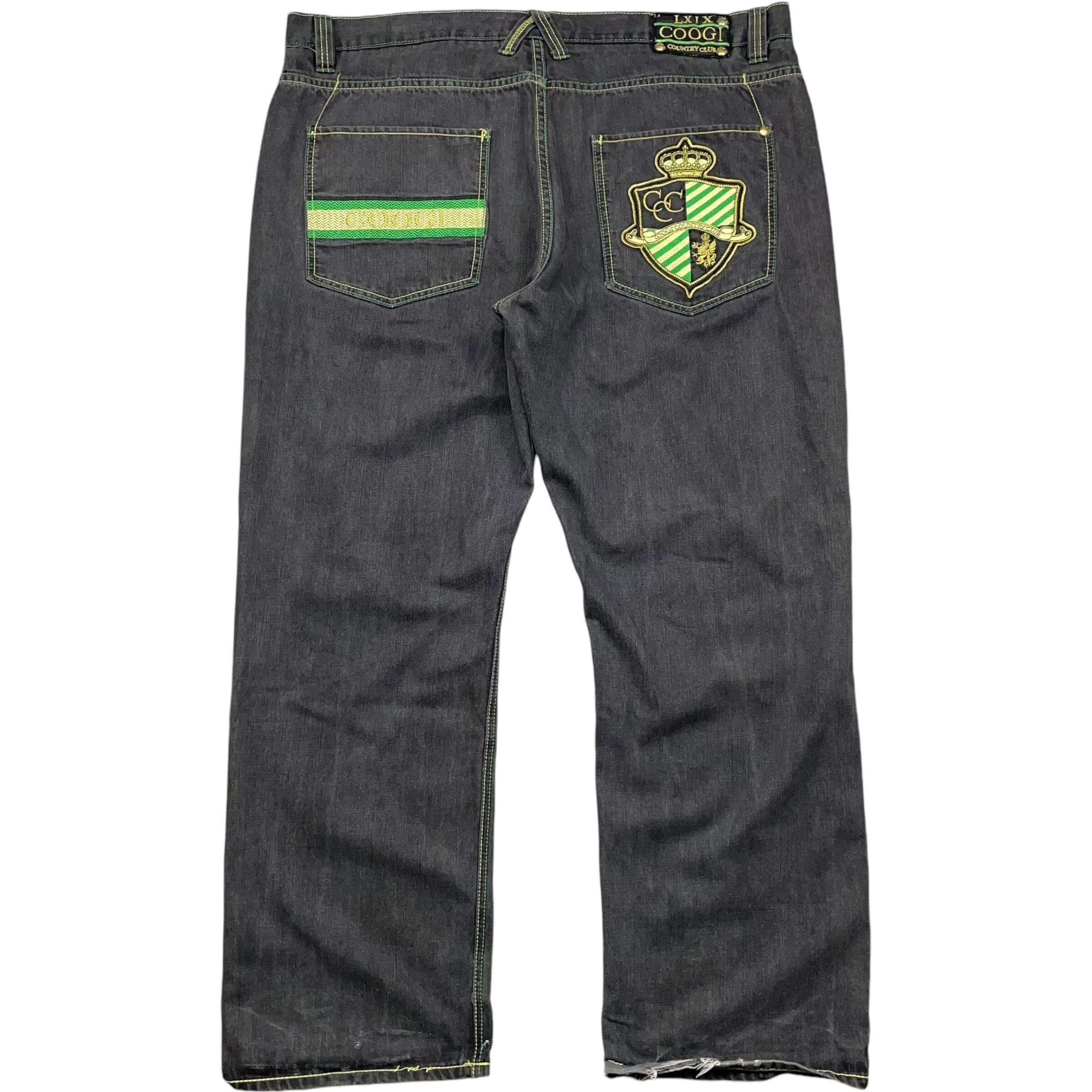 《実寸W45 L33》COOGI クージー デニムパンツ ワイドデニム バギーパンツ ブラックデニム no.4712