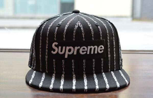 Supreme Text Stripe New Era Box Logo