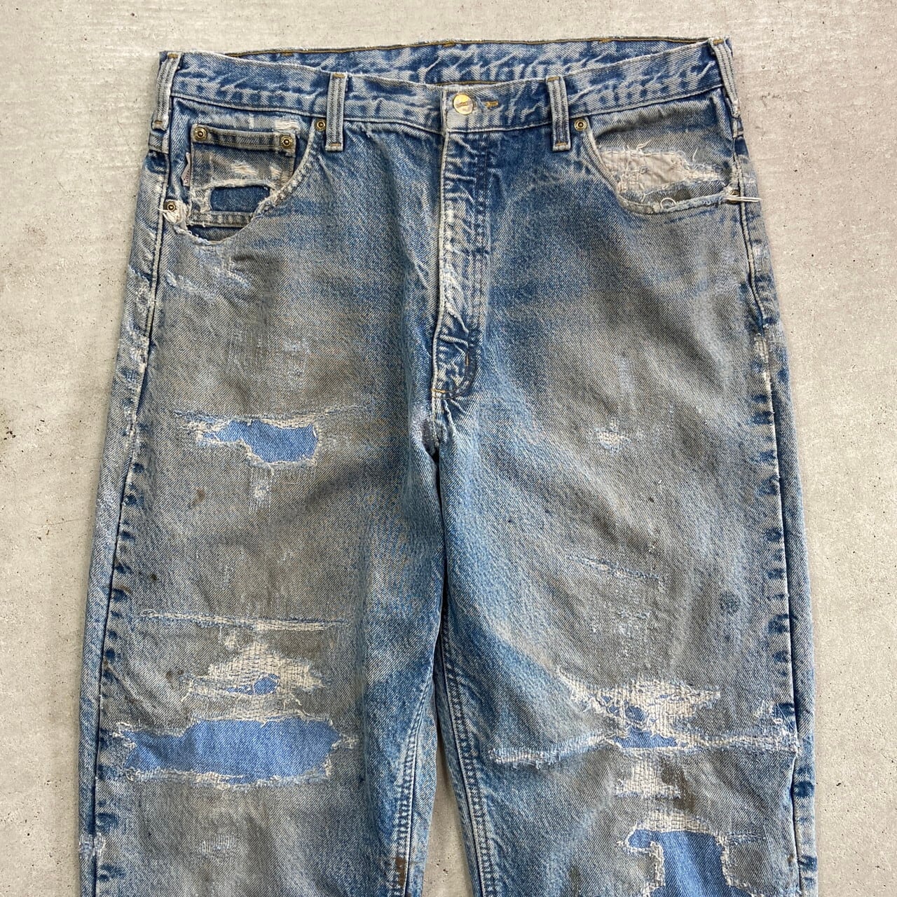 Carhartt カーハート テーパード デニムパンツ ボロ リペア メンズW36