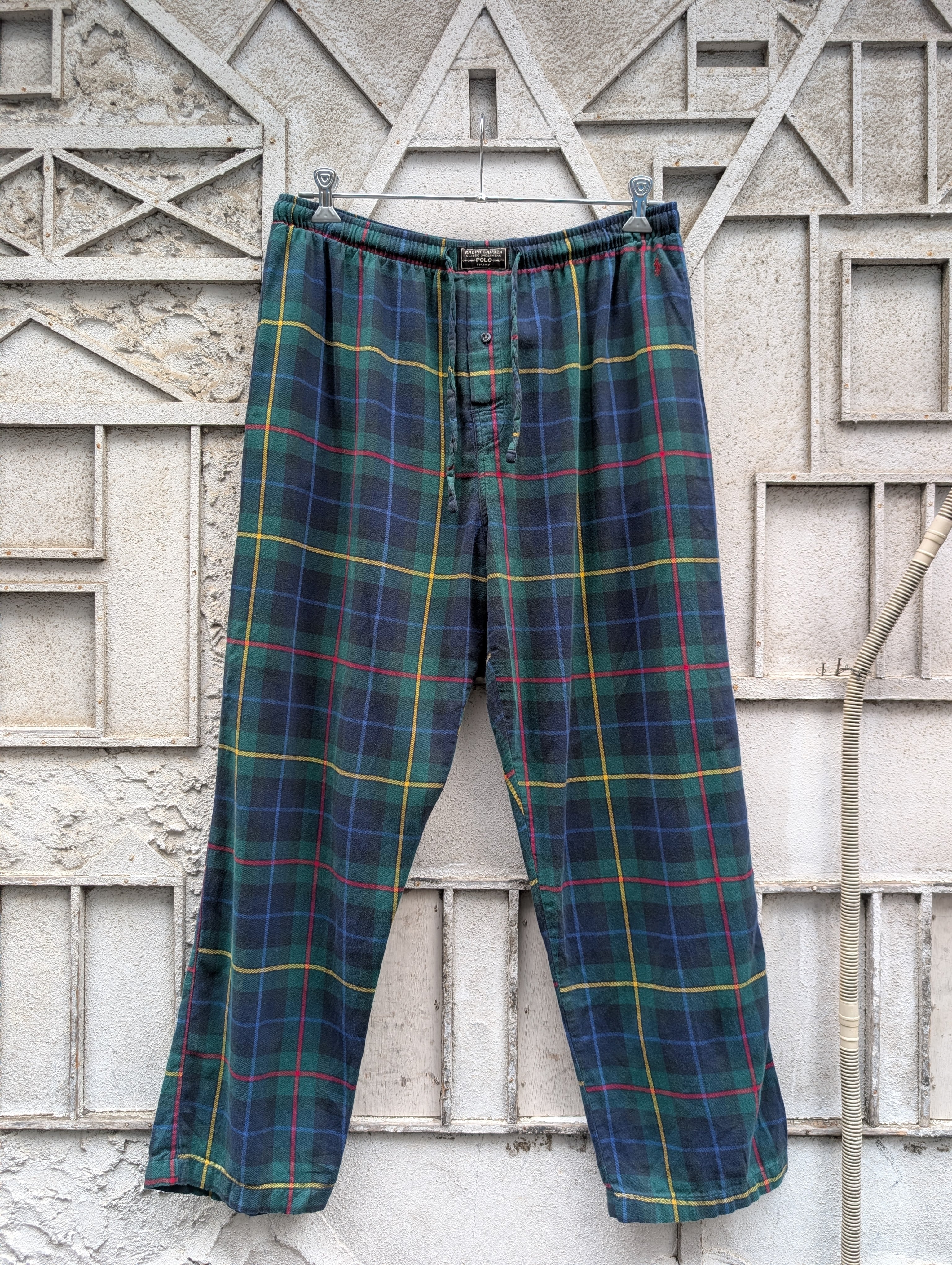"RALPH LAUREN" check easy pants