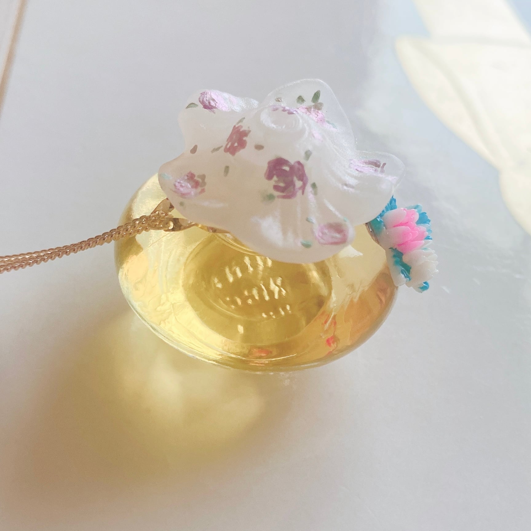 (ニナリッチリメイク)Nina Ricci Hand painted perfume neckless ペイント香水瓶ネックレス