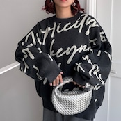 Typo pattern usefull knit/gray