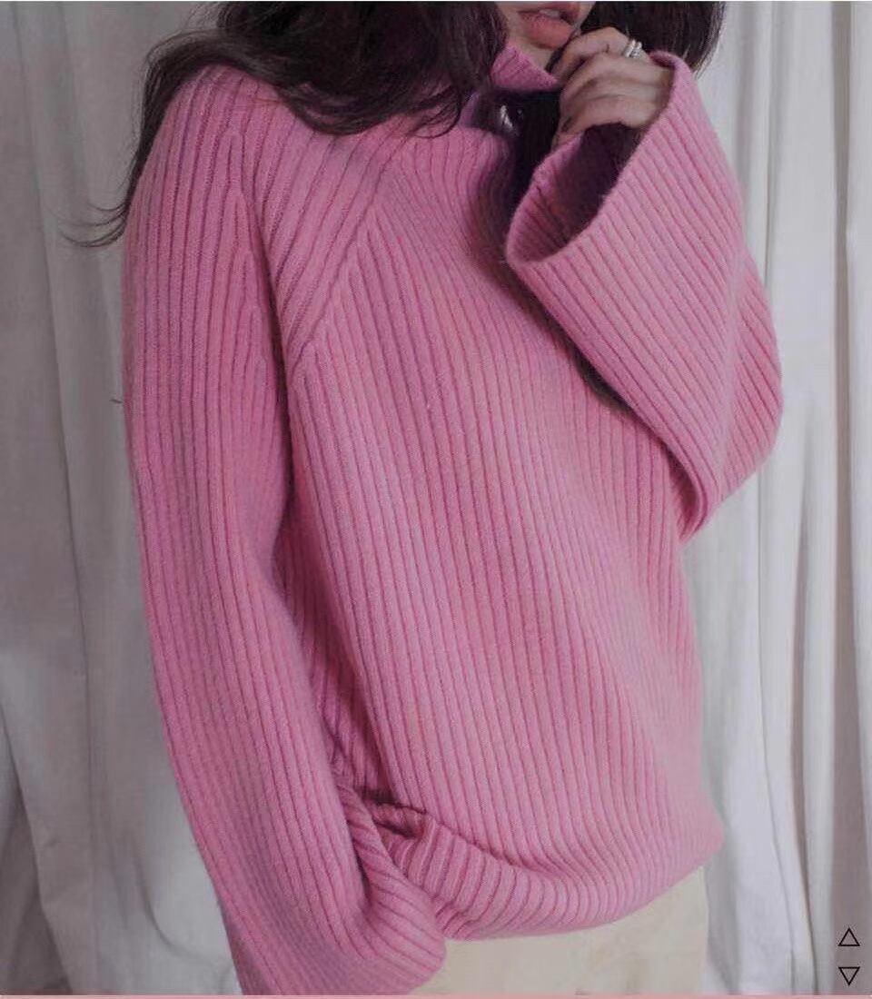 太リブ タートルネックニット　AJ1079-2326