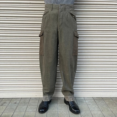 40s スウェーデン軍 実物 M39 ヴィンテージ カーゴパンツ 78cm M ミリタリー フィールドパンツ ユーロ カーキ 大戦 M-39 WW2 m59 50s