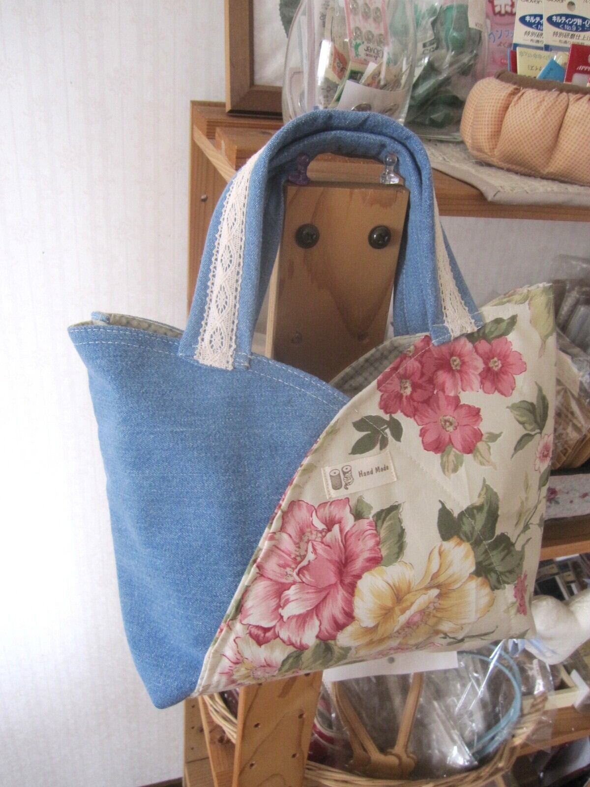 デニムリメイク完成品☆チューリップバッグA | アトリエROSE