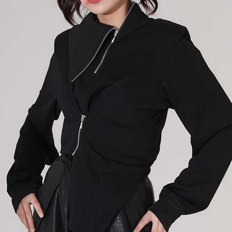 ショートジッパー付きトップス PU0084