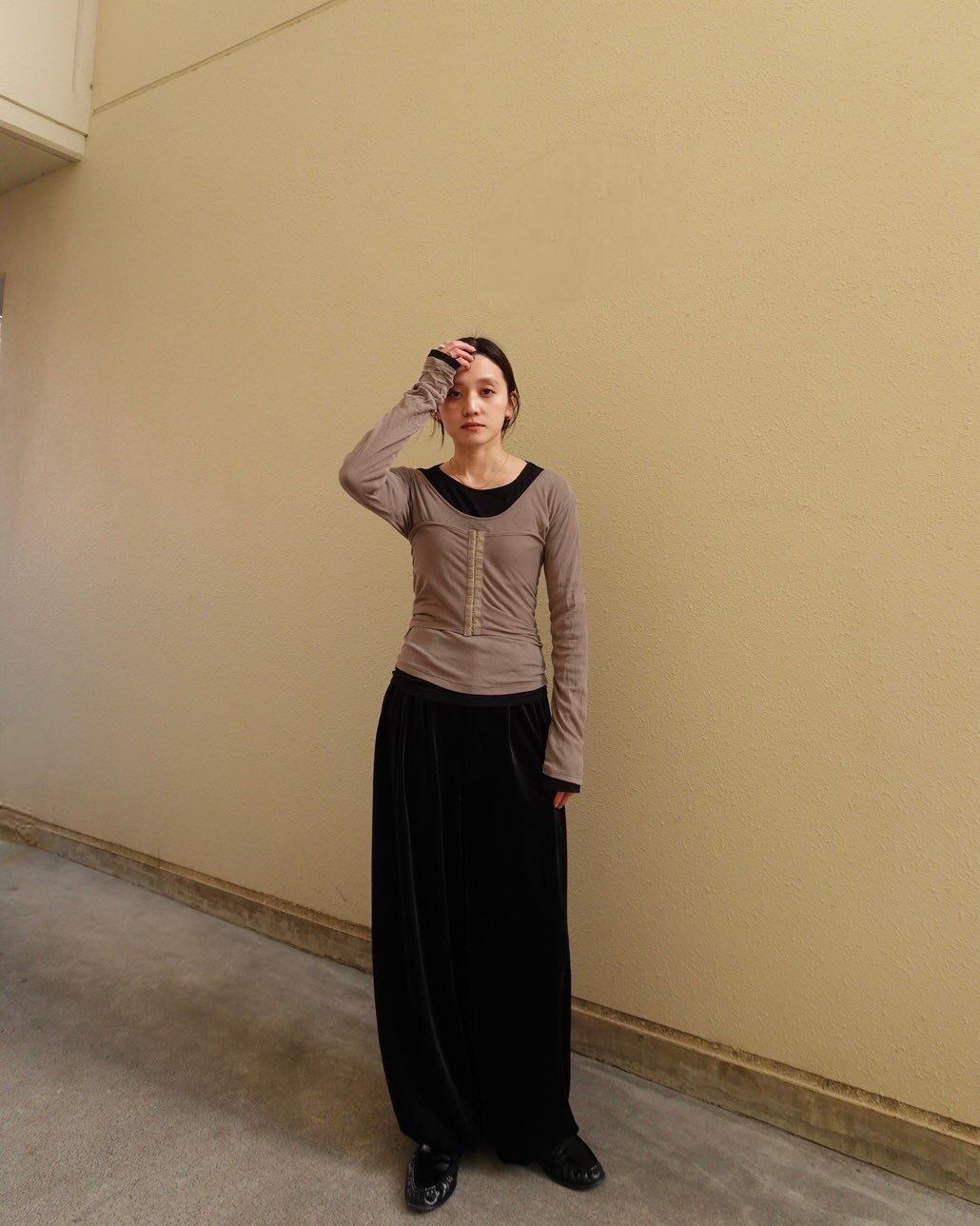 bustier set tops 【beige】 | quūi