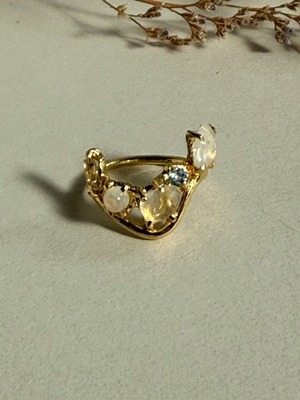 ムーンストーン、ブルートパーズSVリング | RUKUS