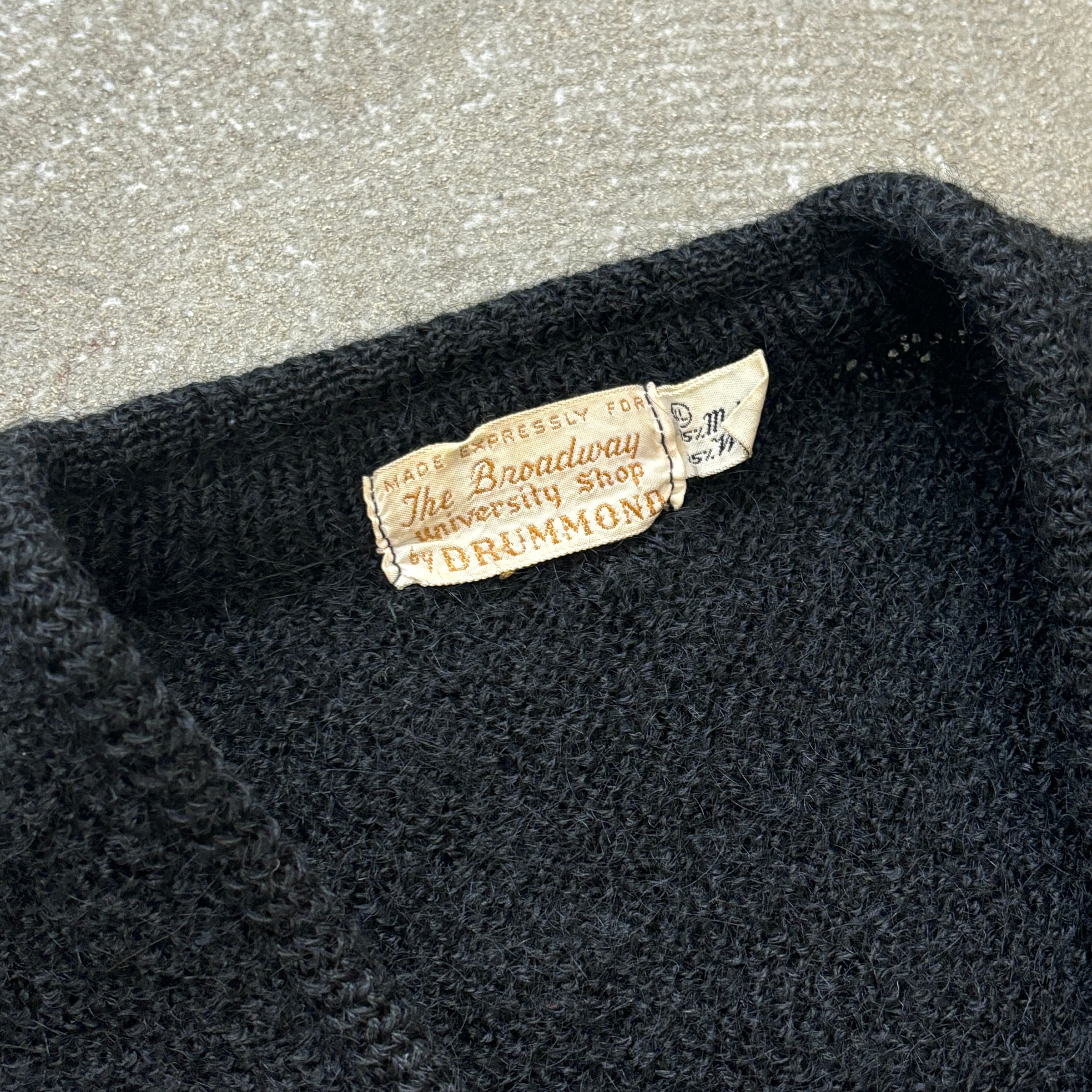 60s DRUMMOND Black Mohair Cardigan 60年代 モヘアカーディガン 60s DRUMMOND Black Mohair Cardigan 60年代 モヘアカーディガン