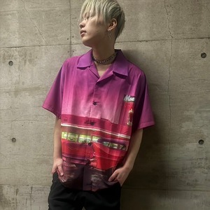SHIRTトップス 柄シャツ 半袖シャツ オーバーサイズ ルーズシルエット 韓国ファッション 海外ファッション メンズコーデ ストリート
