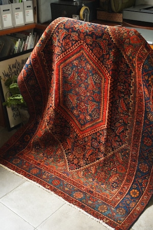 1263-Vintage Persian Malayer rug