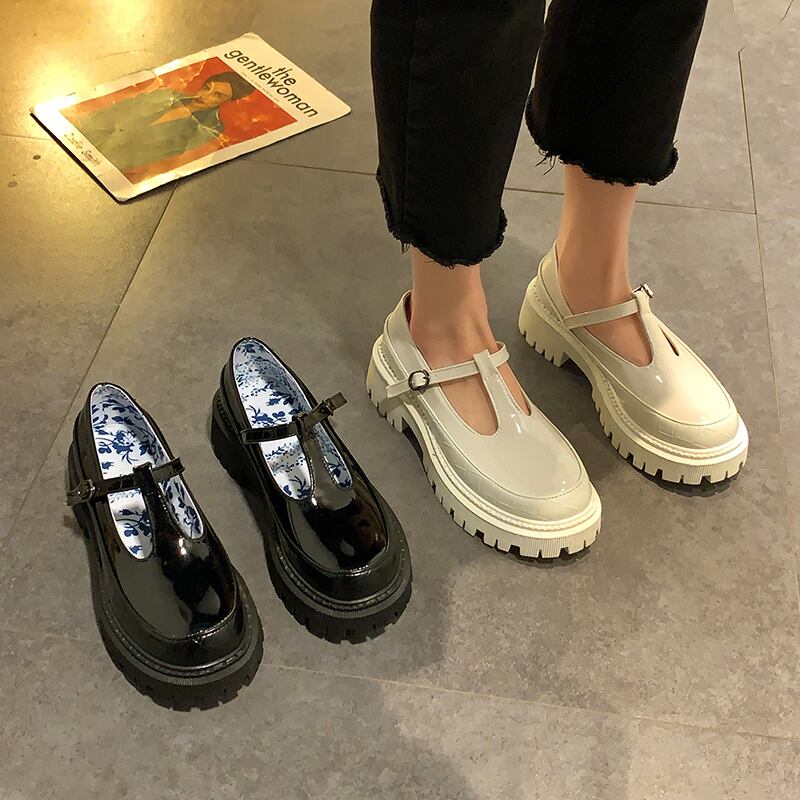 スタイルレザースプリングバックルカジュアル 靴 シューズ 春物 部族の婦人靴52366635143